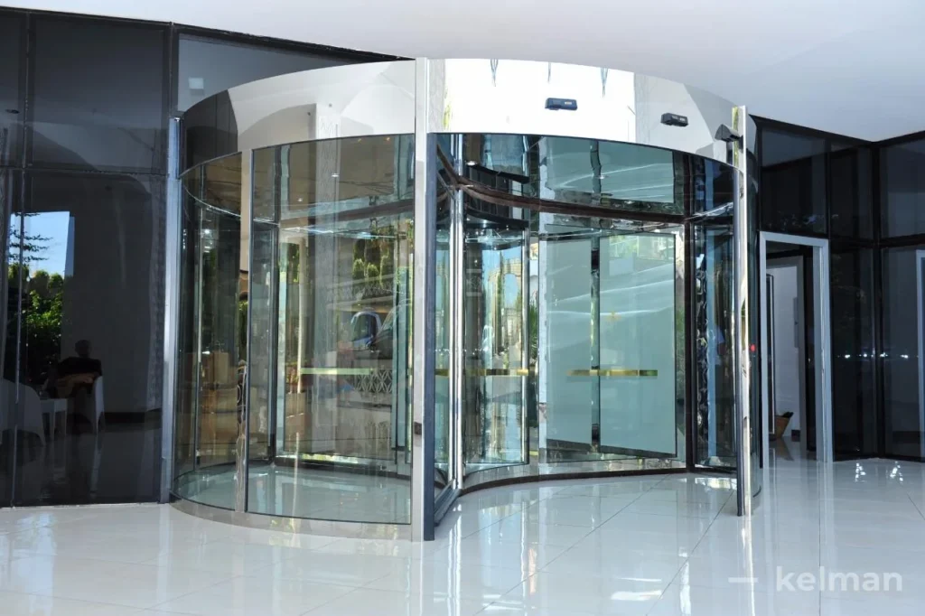 Automatic glass door for office building
