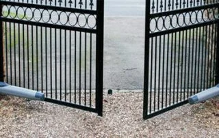 Decorative iron swing gate