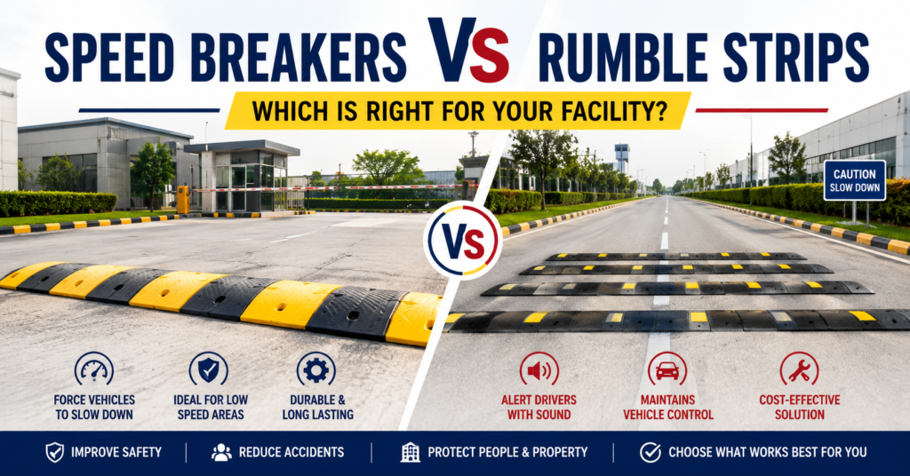 Speed Breakers vs Rumble Strips – Which Is Right for Your Facility?