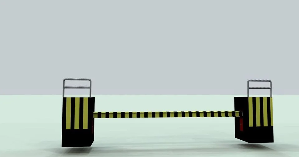 Automatic boom barrier access control system with black and yellow safety markings in Pakistan