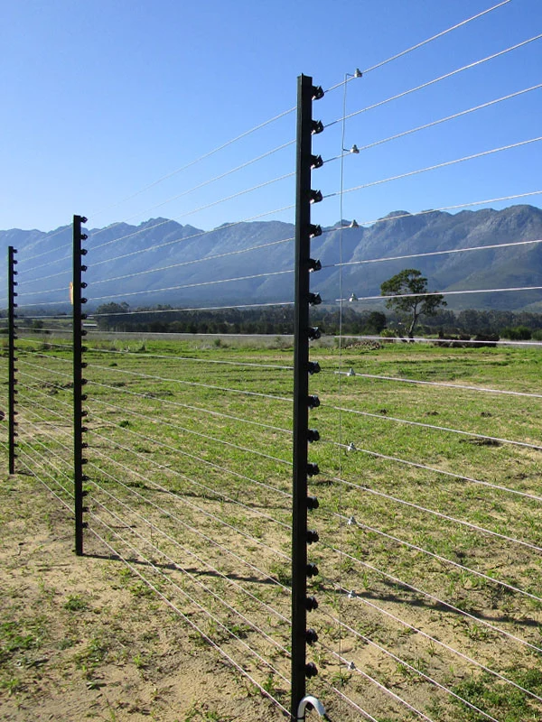 Electric perimeter security fence system for large industrial and restricted area protection