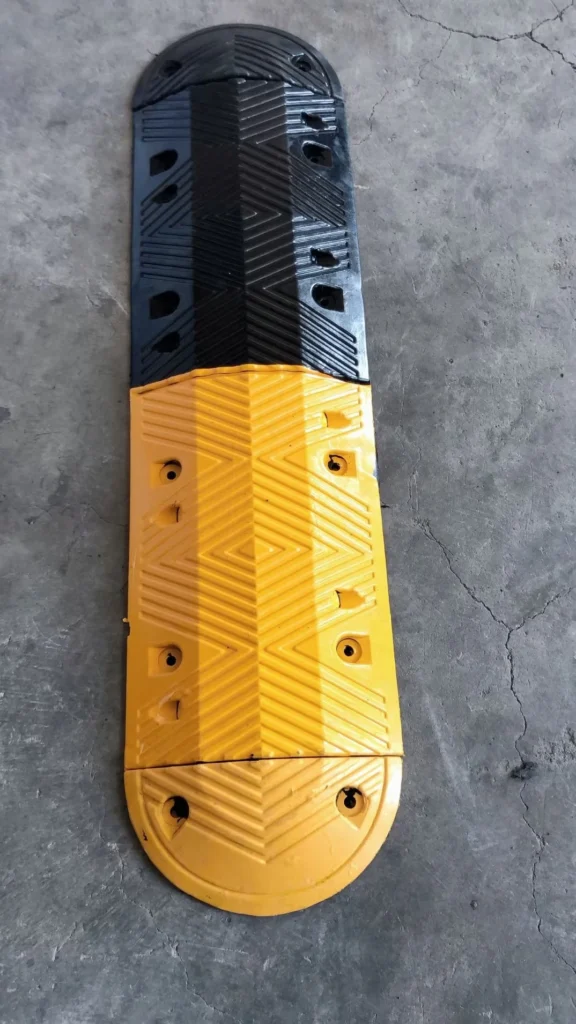 Modular rubber speed breaker system for traffic control and road safety management